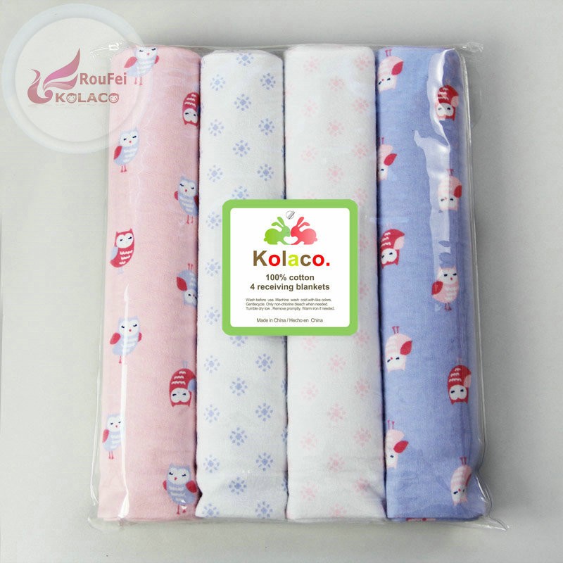 Cotton Two Layers Muslin Baby Receiving Wrap3d flannel blanket