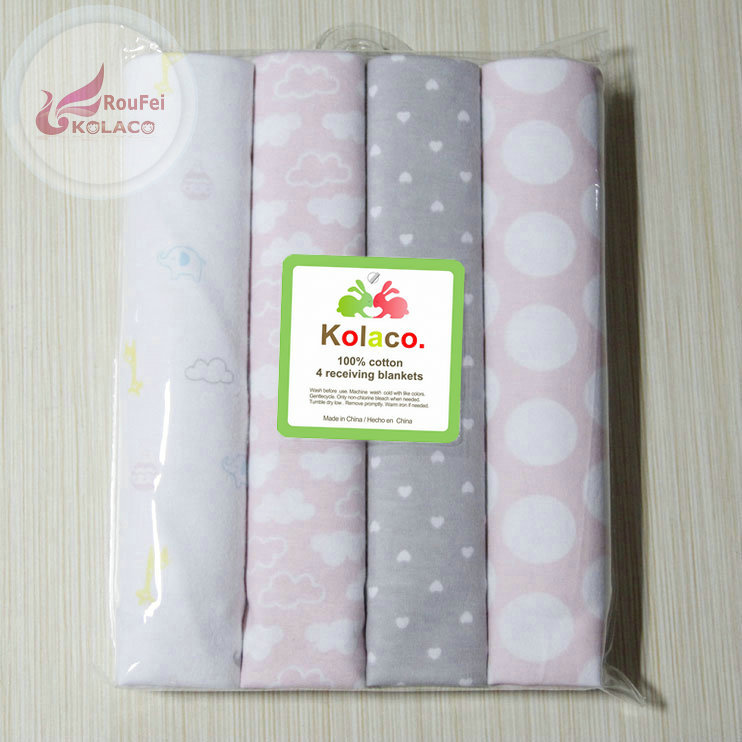 Cotton Two Layers Muslin Baby Receiving Wrapseam flannel blanket