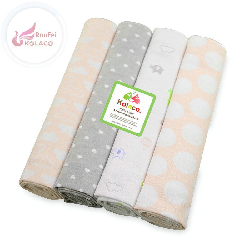 new cute designs 100 cotton 4 pack stock baby flannel receivingbaby swaddle flannel blankets for new