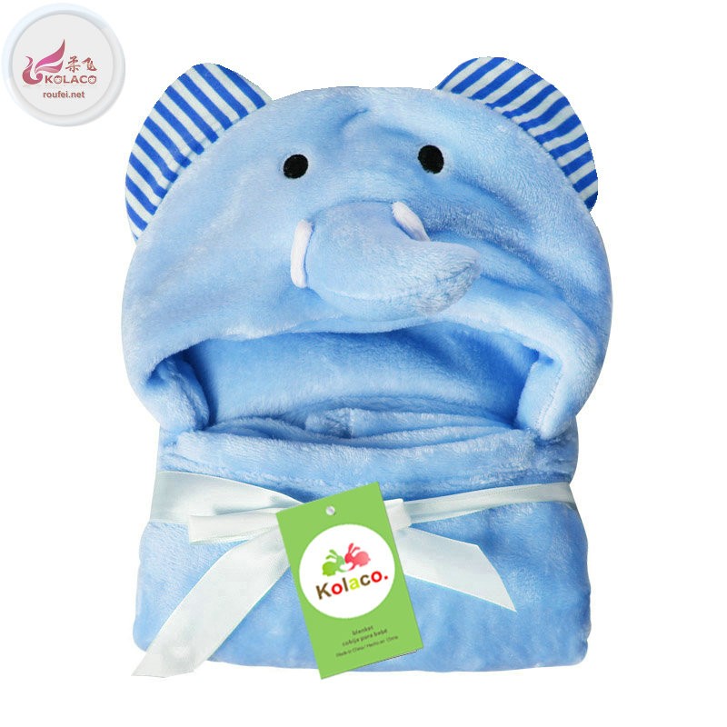 Cute animals cotton hooded baby blanket organicbaby bubble blanket