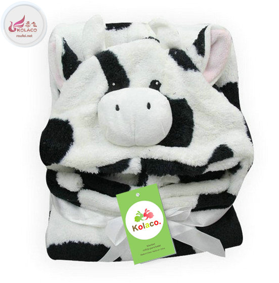 Adorable animal patterns baby hoodedanimal knitted baby cotton blankets