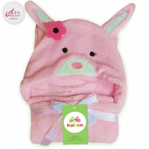 Cute animals cotton hooded baby blanket 